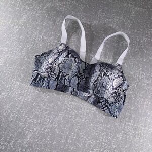 Victoria's Secret Bra Womens Sz Large Gray Snake Print Sports Padded On Point